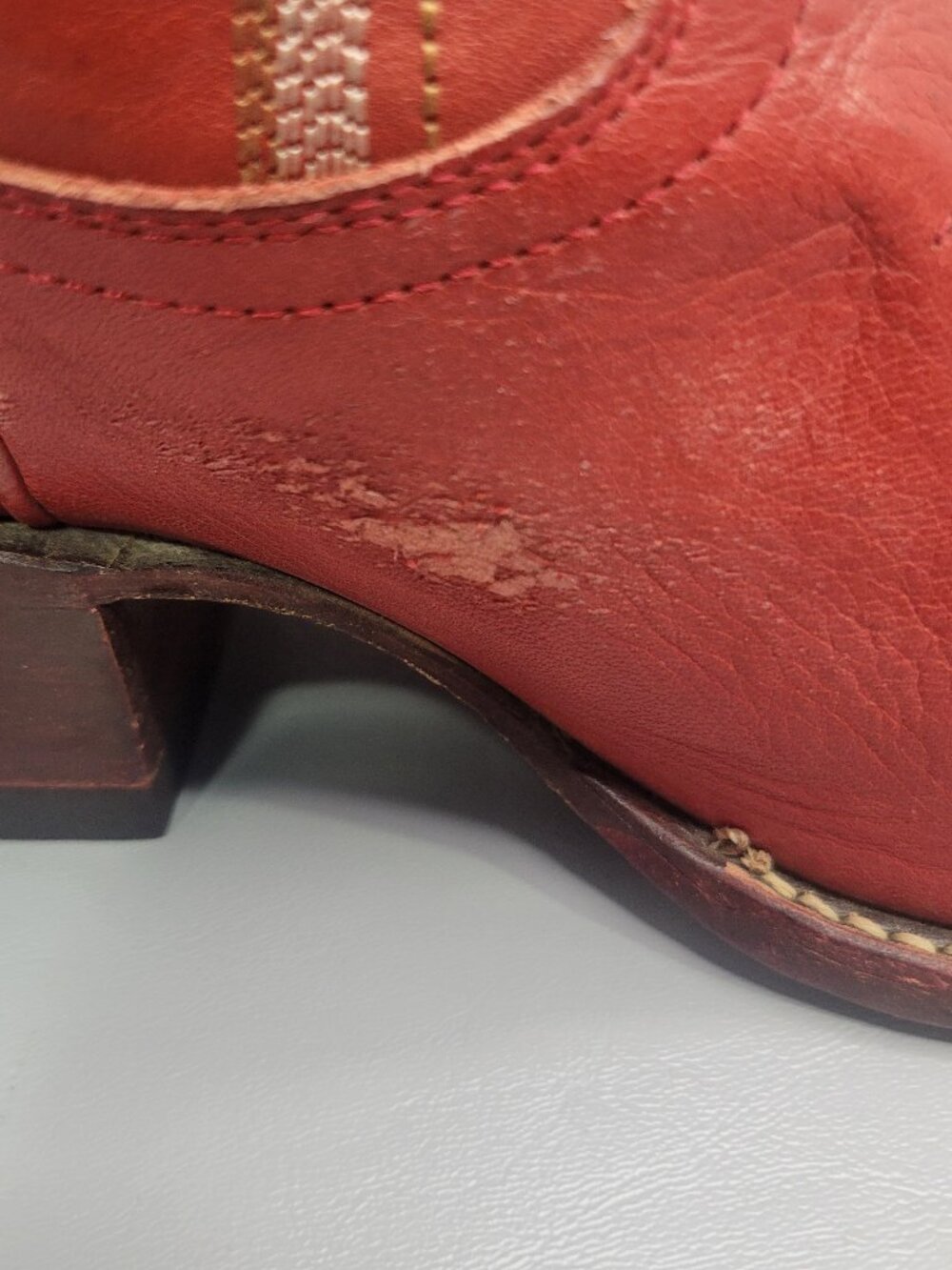 Tecovas The Abby Women's Size US 7.5B Crimson Cowhide Cowgirl Boots. - Picture 7 of 12
